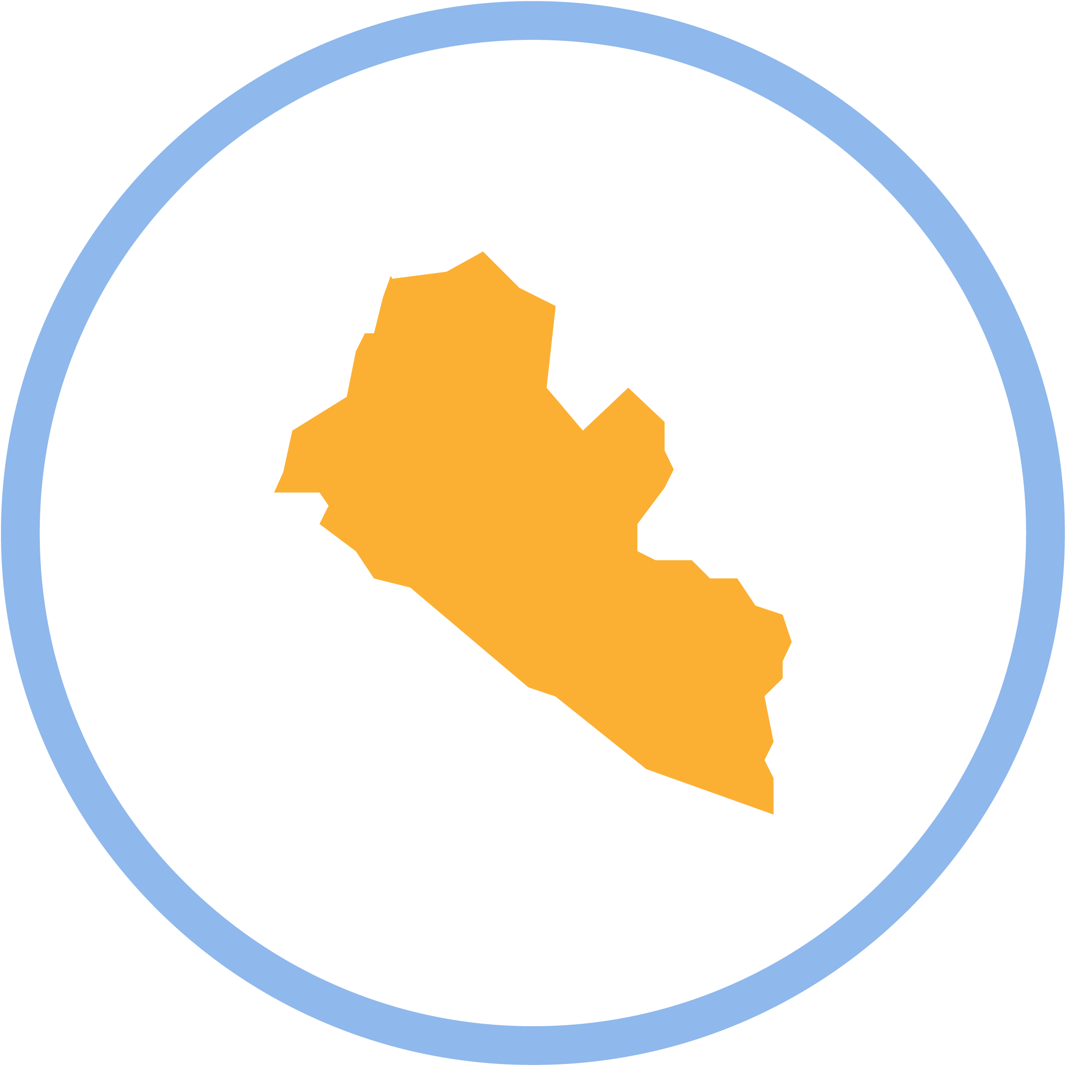 icon containing outline of the country of Liberia